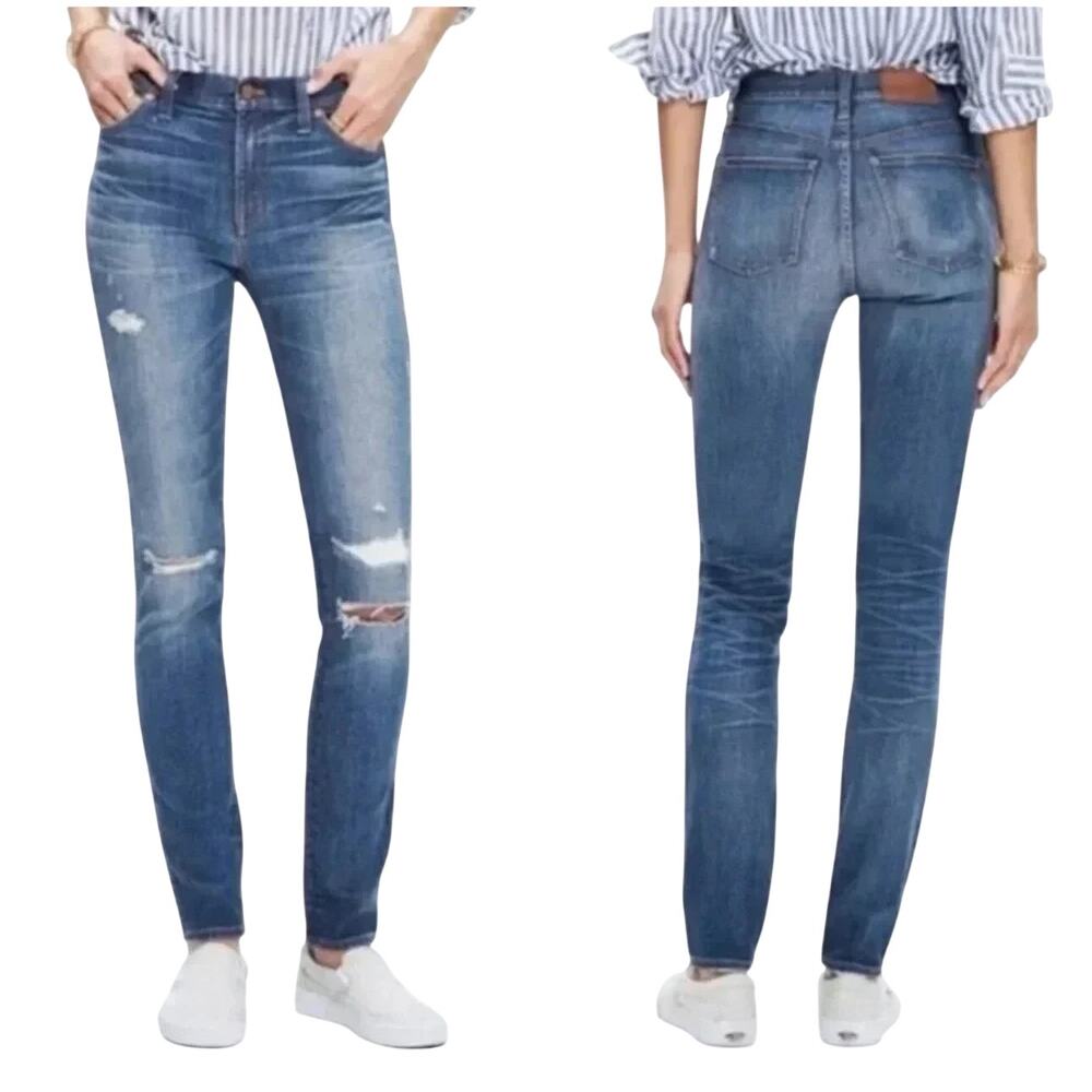 Madewell Womens jeans 9” high riser skinny skinny distressed 26